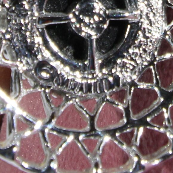 Vintage Sarah Coventry Silver Tone Faux Black Onyx Cabochon Brooch - Picture 5 of 6